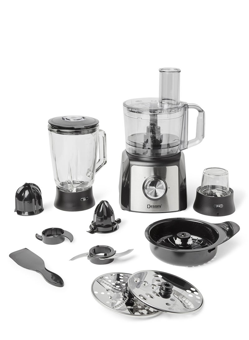 ديسيني محضر طعام 600.0 W 9900-food processor فضي/أسود/شفاف  - Image 1