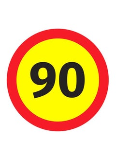 إشارة سرعة بحد أقصى 90 أصفر/أحمر 20 x 20بوصة