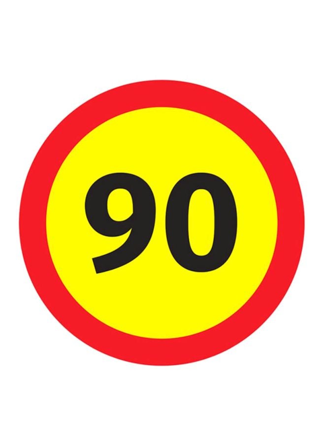 بي إم بي تولز - إشارة سرعة بحد أقصى 90 أصفر/أحمر 20 x 20بوصة - Image 1