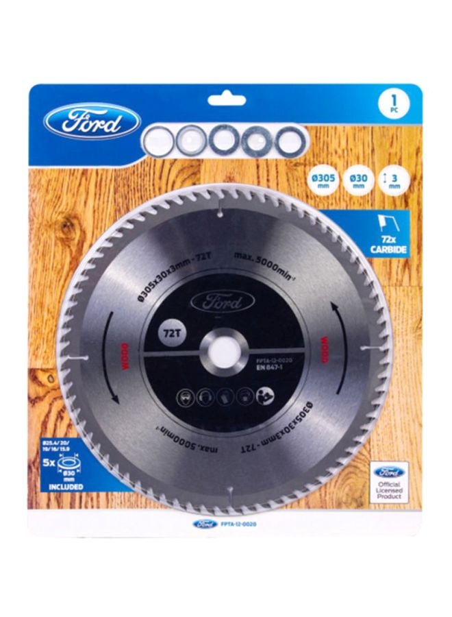 Ford Circular Saw Blade For Wood 305X30X3Mm 72T Grey/Black - Image 1