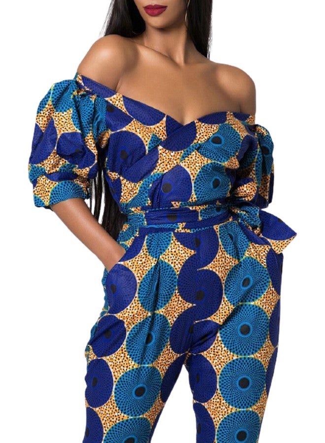Generic - Casual Off the Shoulder Long Trousers Jumpsuit Multicolour - Image 1