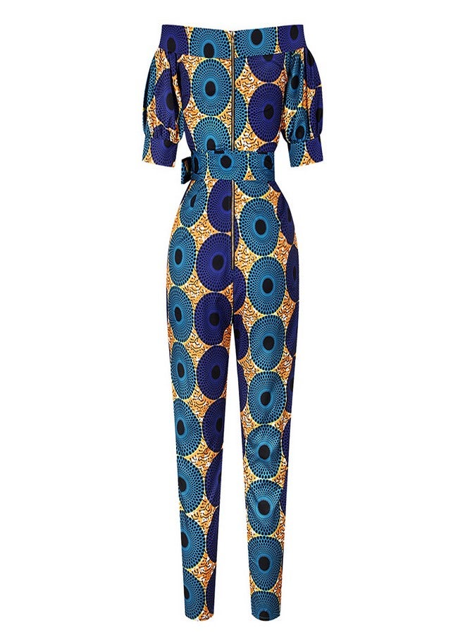 Generic - Casual Off the Shoulder Long Trousers Jumpsuit Multicolour - Image 1