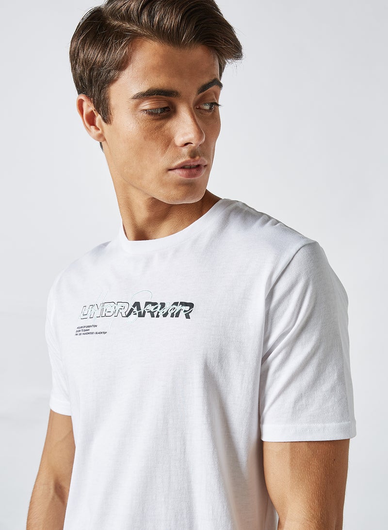 UNDER ARMOUR - Undr Armr Wordmark T-Shirt White/Black - Image 1