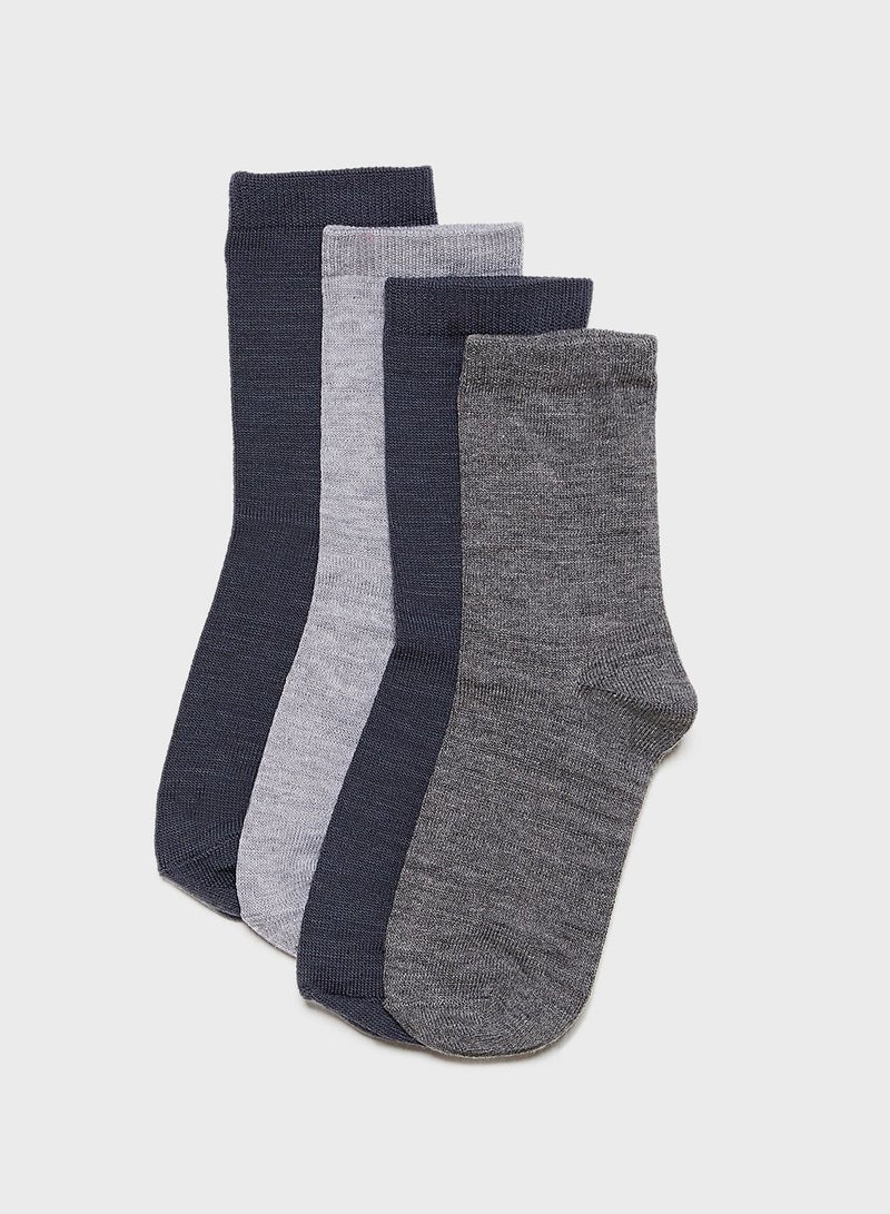 NAME IT Pack 4 Kids Invisible Socks Grey  - Image 1