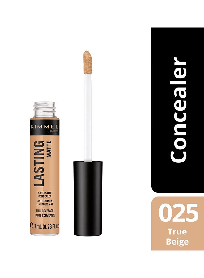 RIMMEL LONDON - Lasting Matte Concealer 7 ml 025 True Beige - Image 1