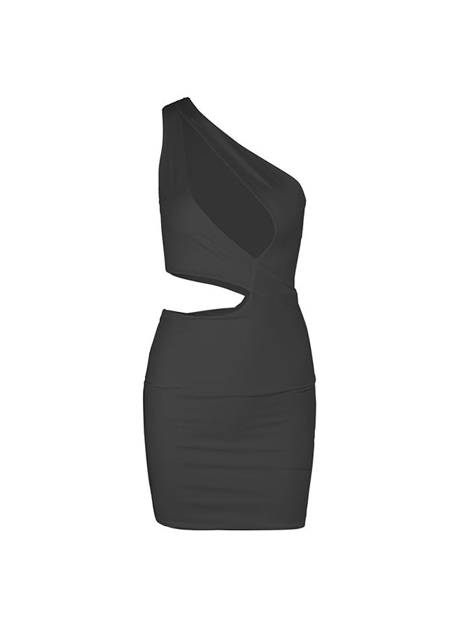 فستان حفلات قصير بقصة ضيقة أسود - Image 1