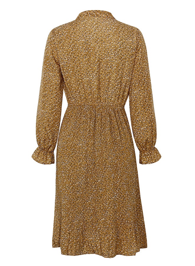 Spring Beach Holiday Long Ruffle Dress Yellow - Image 2