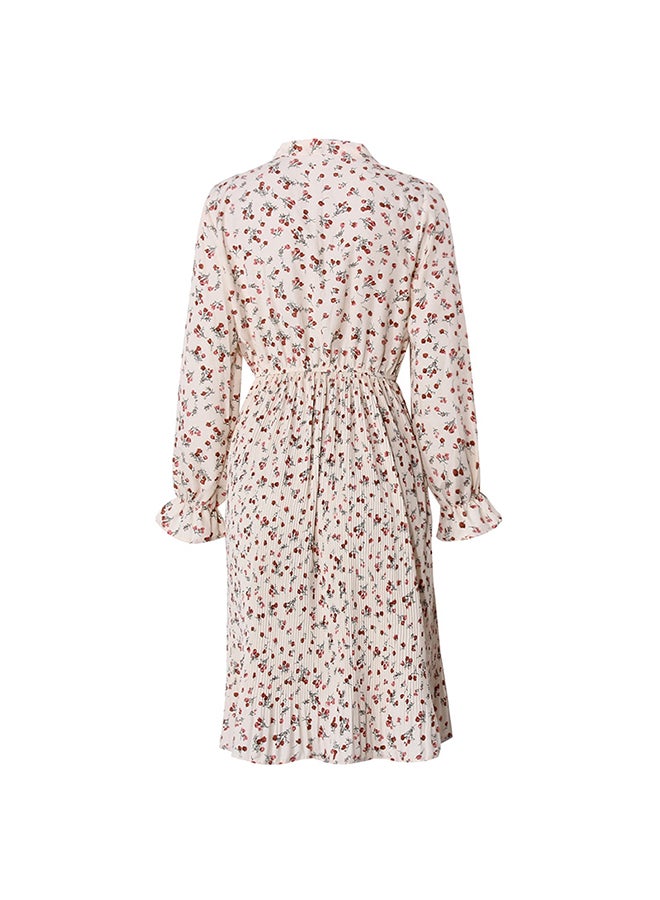 Spring Beach Holiday Long Ruffle Dress White/Red - Image 2
