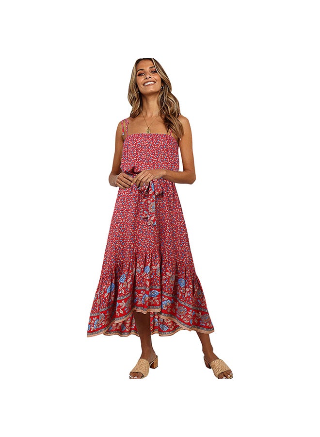 Floral Printed Sleeveless Dress Multicolour - Image 1