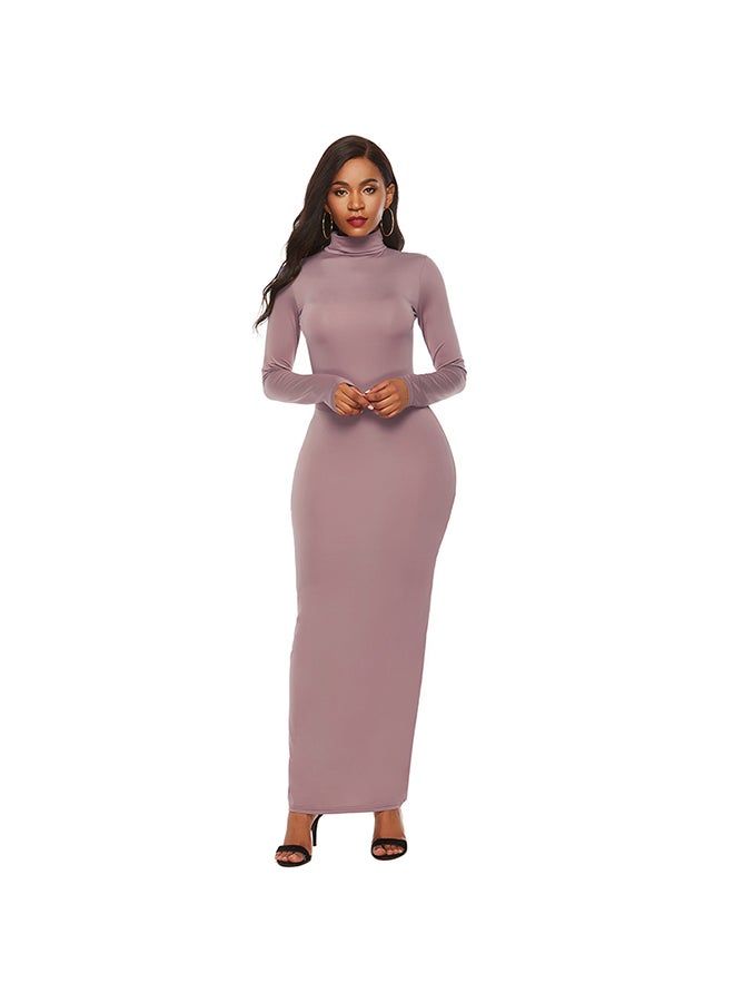 Bandage Stretch Maxi Gown Elegant One-Piece Dress Pink  - Image 1