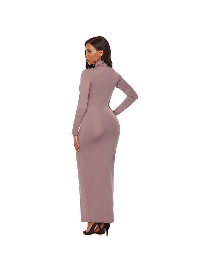 Bandage Stretch Maxi Gown Elegant One-Piece Dress Pink  - Image 2