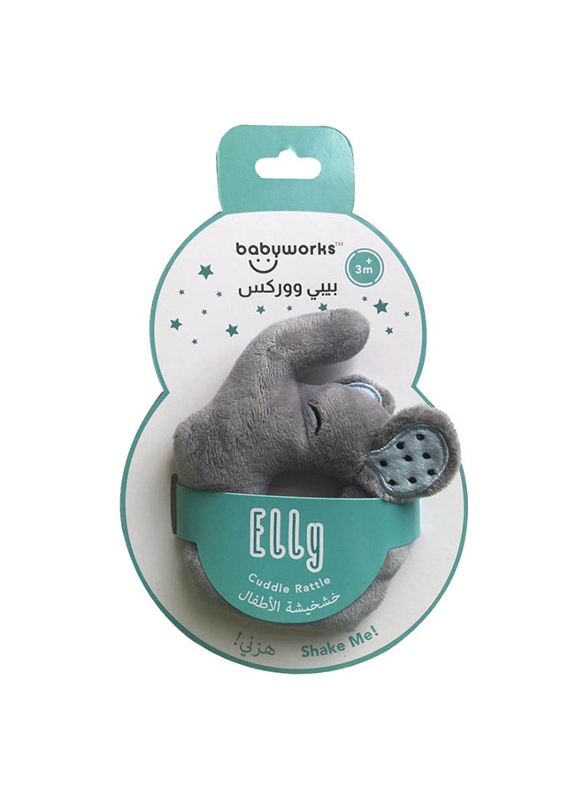 Babyworks Bibibaby Cuddle Rattle Elly Elephant - Grey 7 x12x18cm  - Image 2