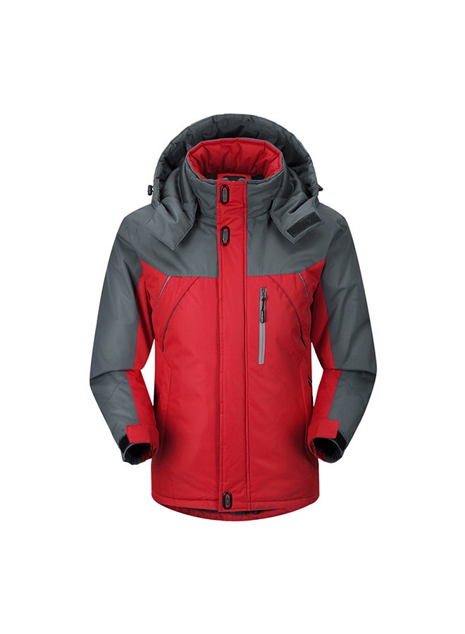 Men Outdoor Hiking Waterproof Windproof Snowboarding Jacket Red/Grey  - Image 1