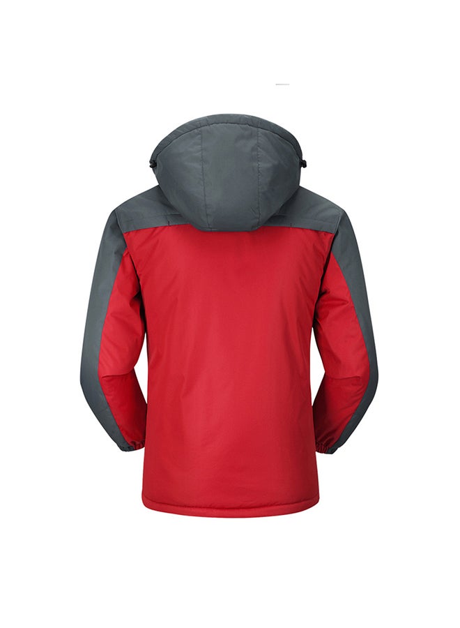 Men Outdoor Hiking Waterproof Windproof Snowboarding Jacket Red/Grey  - Image 2