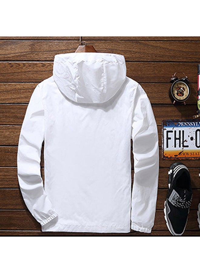 Men/Women Waterproof Windbreaker Jacket white  - Image 2
