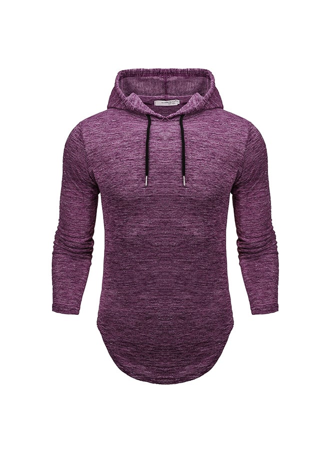 Generic - Men Slim Fit Long Sleeve Shirt Muscle Tops Hoodie Red wine - Image 1