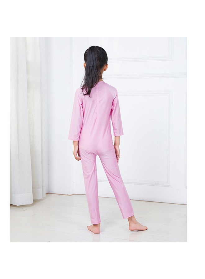 Fashion Printed Muslim Style Girl Swinsuit Pink - Image 2