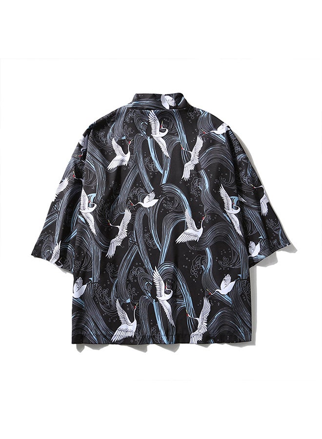 Short Sleeve Cotton Shirt Black  - Image 2