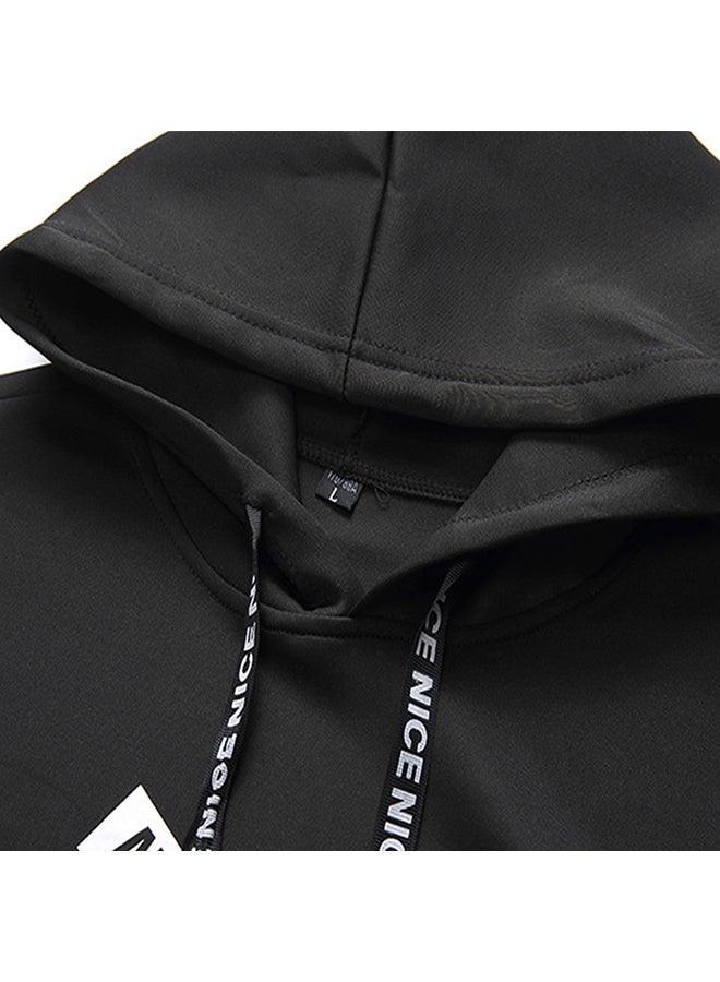 Men Fashion Loose Printing Casual Sweatshirts Black/White - Image 4