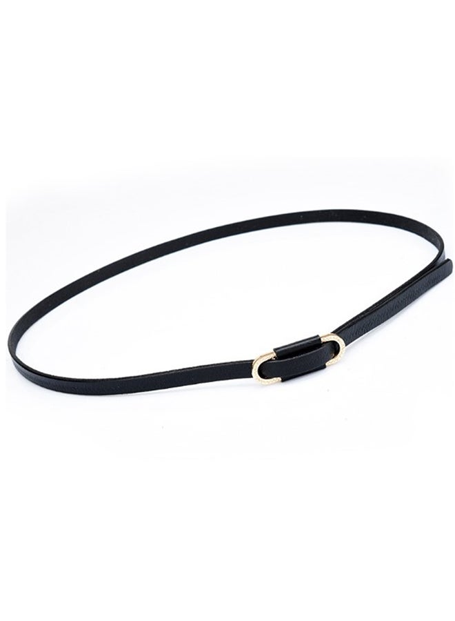 Generic Leather Knotted Thin Belt Black  - Image 2