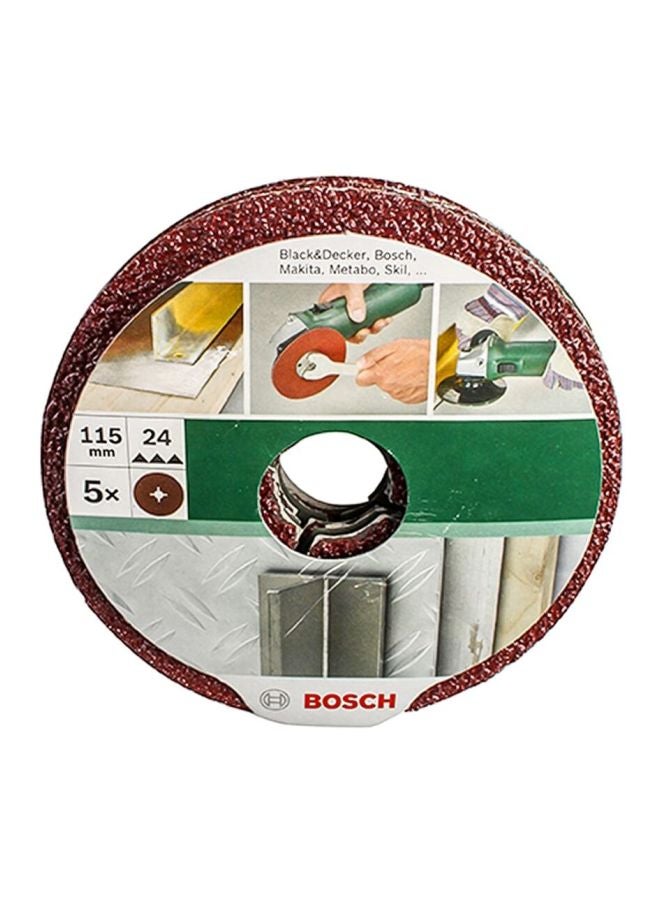 BOSCH 5-Piece 24 Grit Fibre Sanding Discs Red