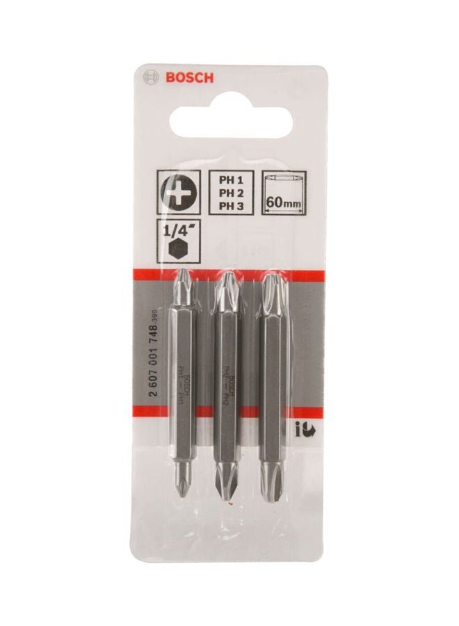 BOSCH Pack Of 3 Double Ended Bit Grey