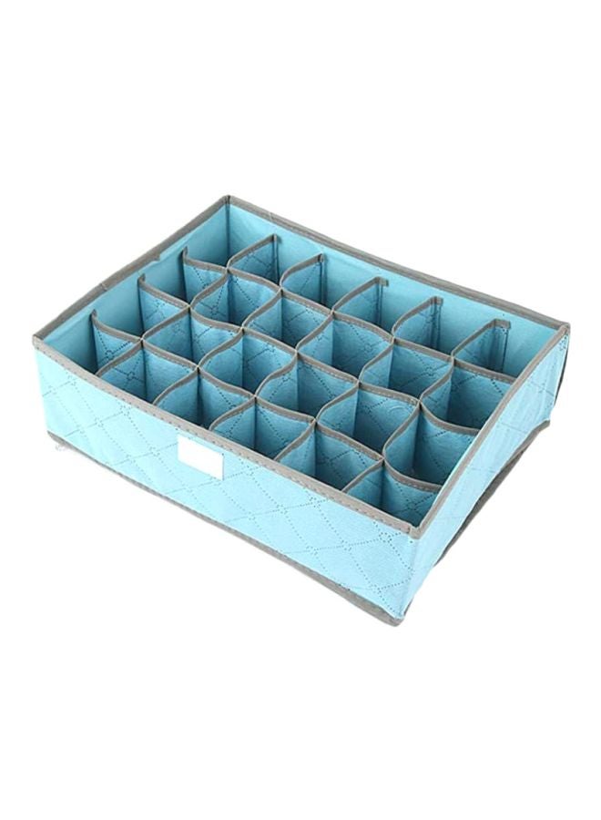 Goldedge Storage Box Case Socks Ties Underwear Container Organizer With Lid Blue/Grey - Image 1