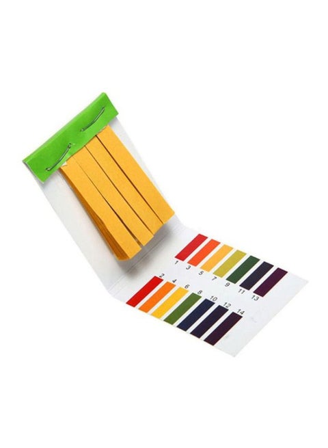 80 Strips Full Range PH Alkaline-Acid Test Paper Yellow One Size