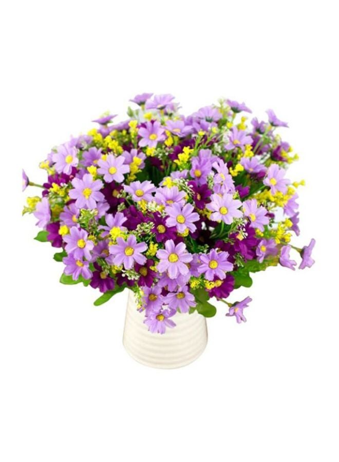 Bluelans 28 Heads Artificial Daisy Silk Cloth Flower Bouquet Purple/Light Purple/Green 34centimeter  - Image 1