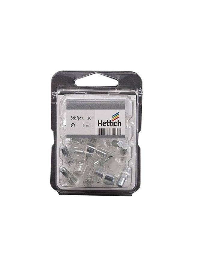 Hettich Pack Of 20 Safety Shelf Support Silver  - Image 1