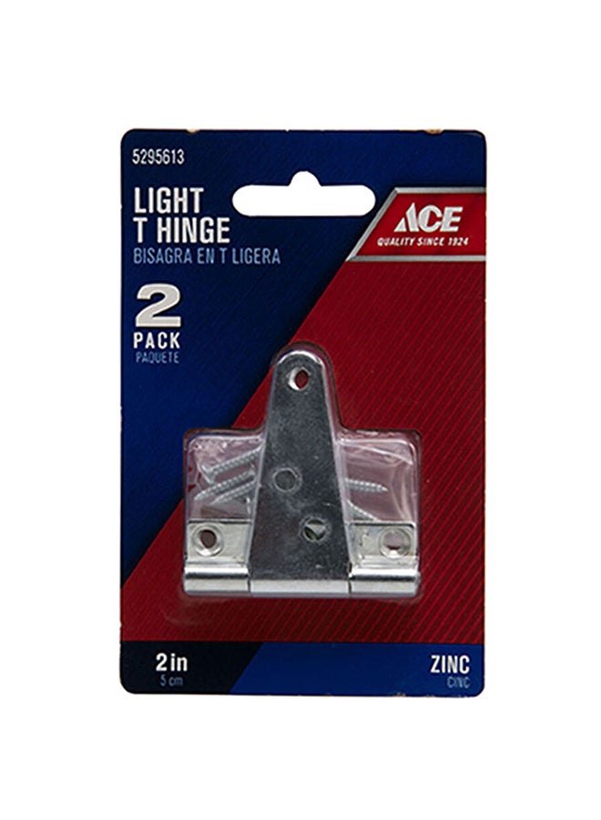 ACE Pack Of 2 Light T Hinge Silver
