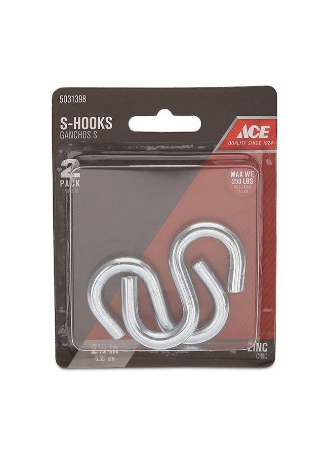 ACE Pack Of 2 S-Hook Silver 