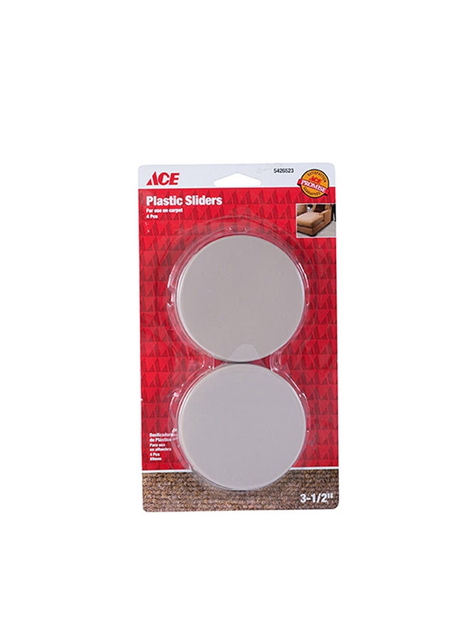 ACE Pack Of 4 Plastic Sliders White 