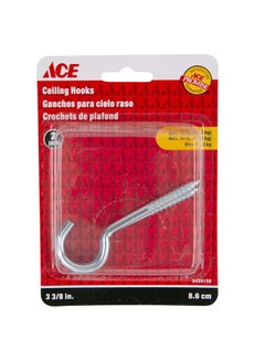 ACE Pack Of 2 Ceiling Hooks Silver 86mm 