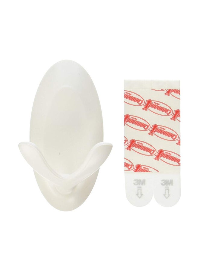 3M - Command Medium Quartz Double Hook With 2 Strips White - Image 1