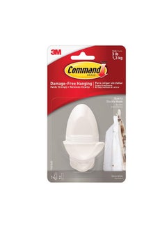 3M Command Medium Quartz Double Hook With 2 Strips White  - Image 2