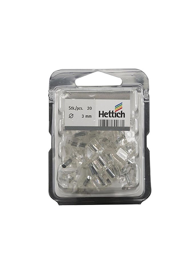 Hettich Pack Of 6 Safety Shelf Support Silver/Clear - Image 1