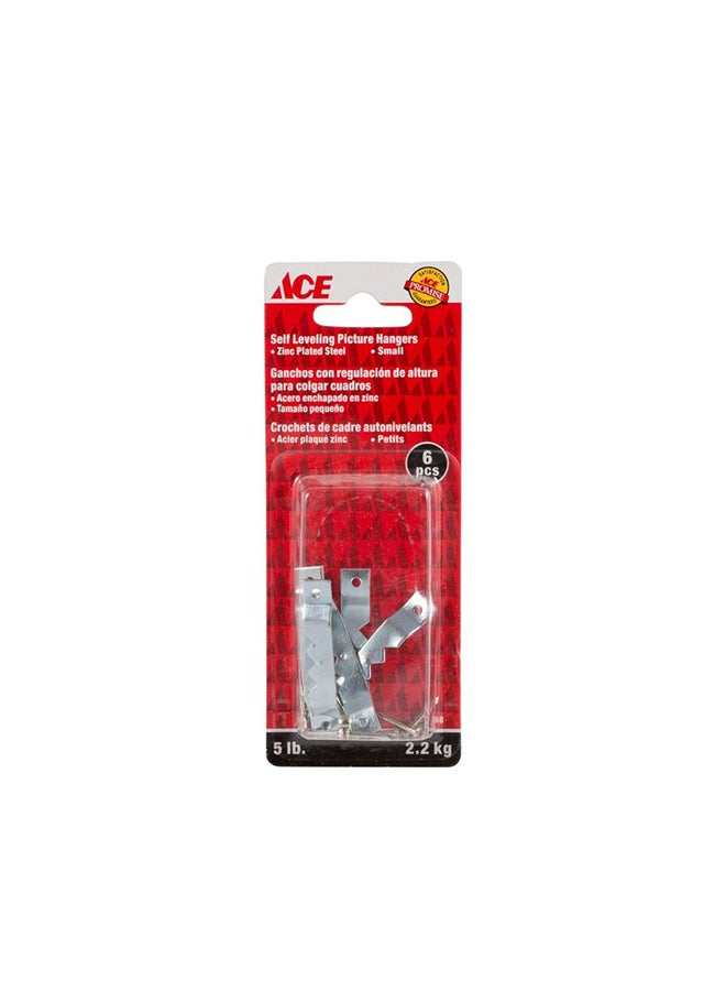 ACE Pack Of 6 Self Leveling Hanger Silver 35mm