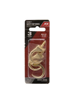 ACE Pack Of 3 Safety Cup Hook Gold 
