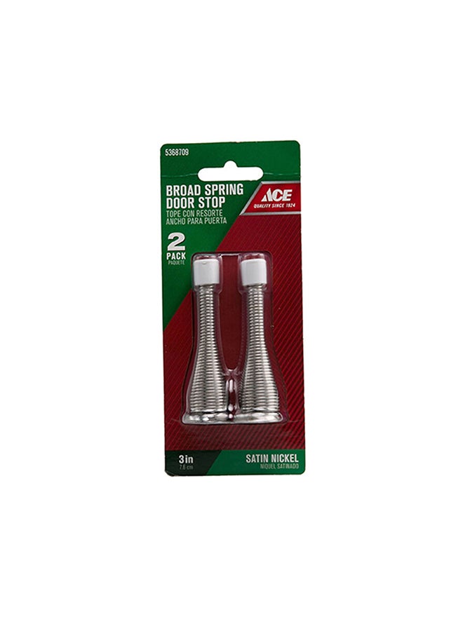 ACE Broad Spring Door Stop (7.6 Cm, Pack Of 2) Silver 76mm 