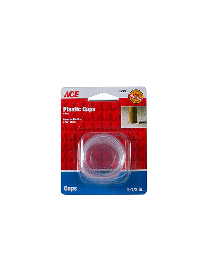 ACE Plastic Cups (3.8 Cm, Pack Of 4) Silver 