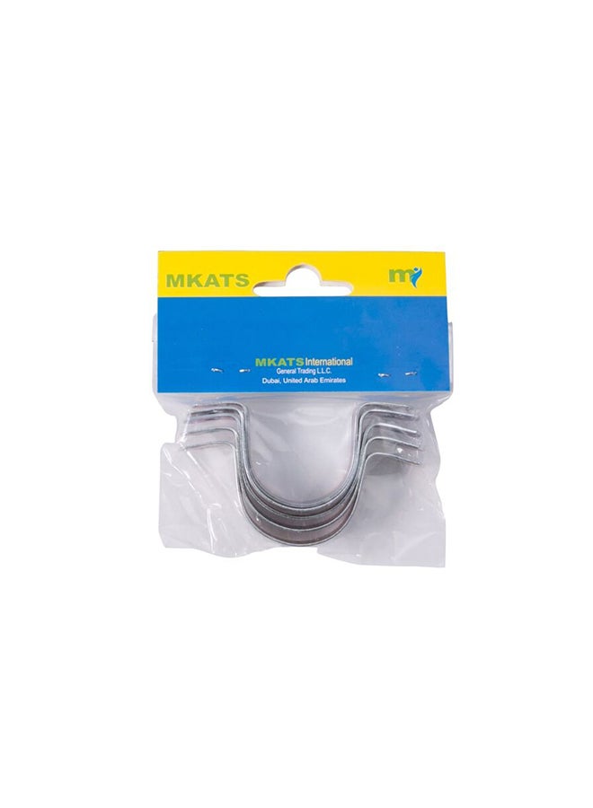 Mkats Galvanized Pipe Clamps (2.5 Cm, Pack Of 5) Silver