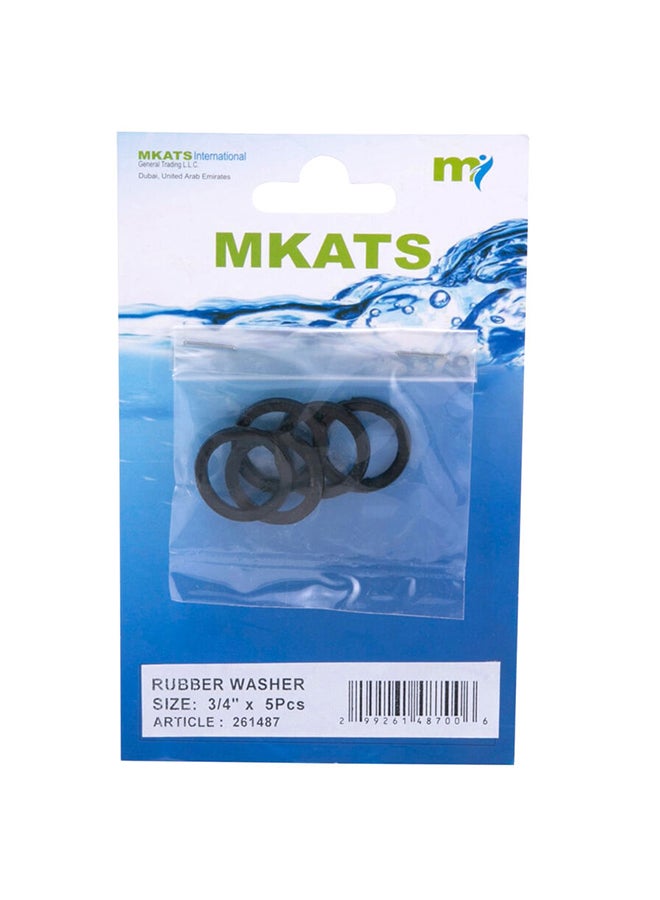 Mkats Rubber Washers (1.9 Cm, Pack Of 5) Silver  - Image 1