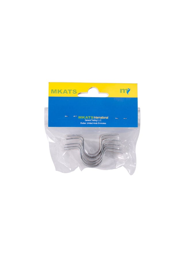 Mkats Galvanized Pipe Clamps (1.3 Cm, Pack Of 5) Silver 13mm