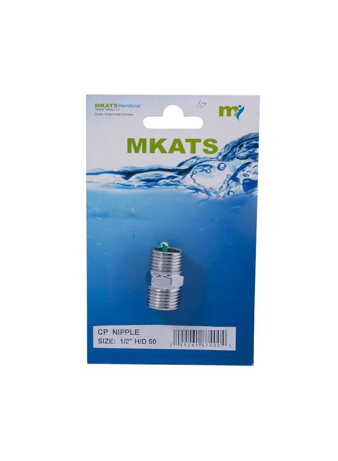 Mkats Cp Nipple Plumbing Fixture (1.27 Cm, Silver) Silver 12.7mm - Image 2