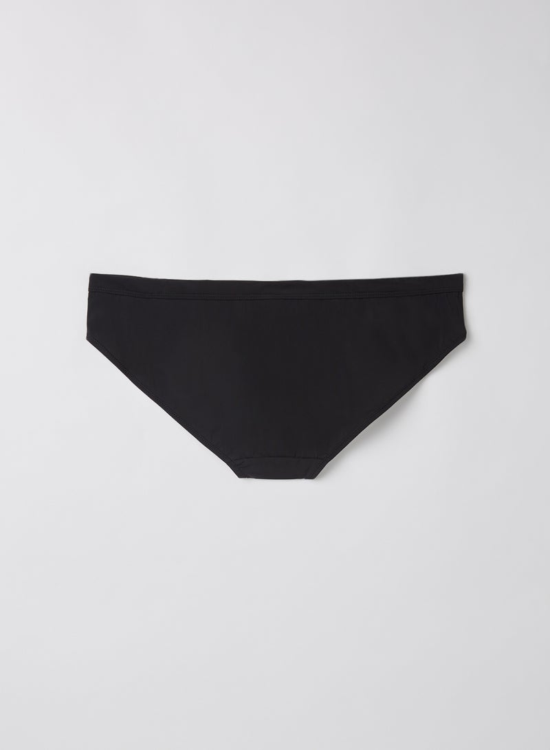 PARFAIT - Lace Trim Bikini Briefs Black - Image 1