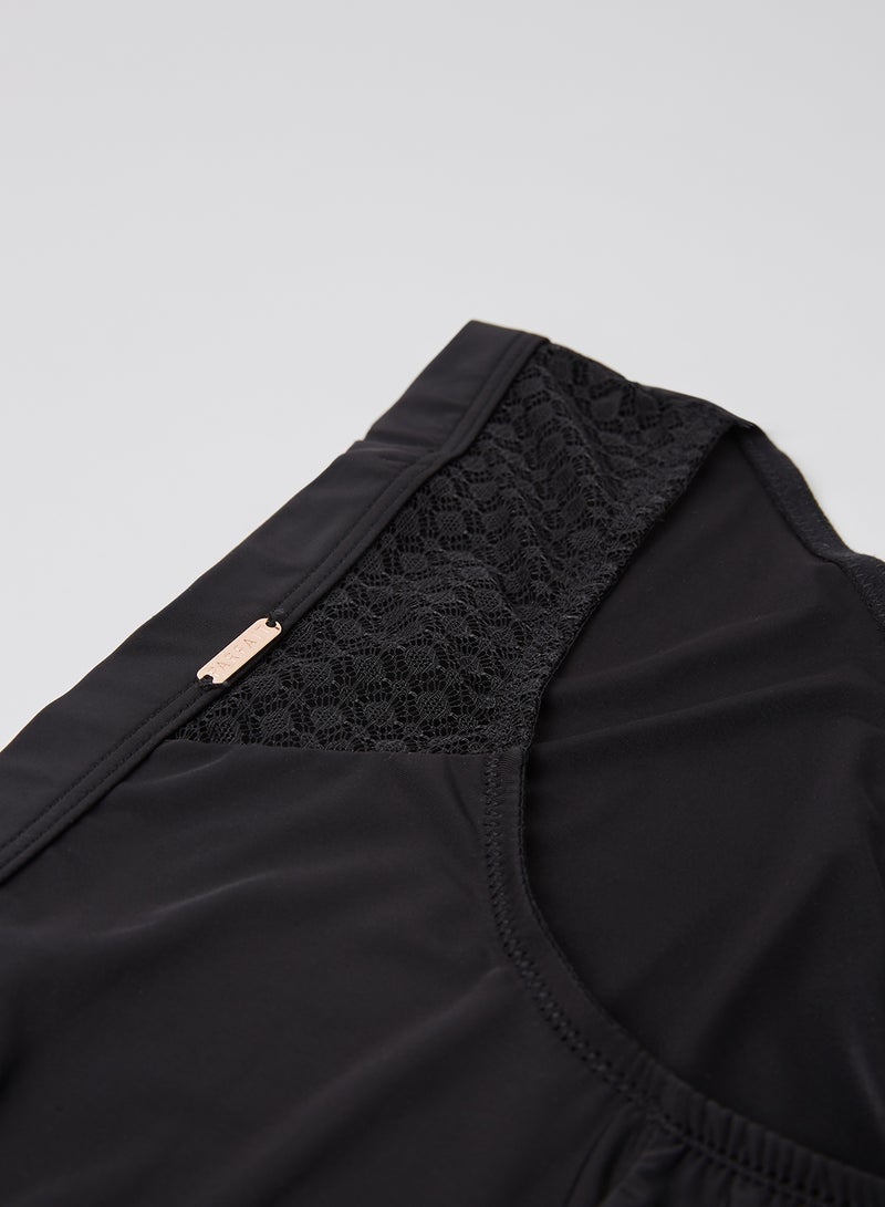 PARFAIT - Lace Trim Bikini Briefs Black - Image 1