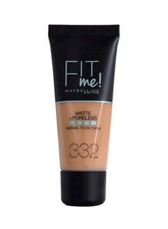 Fit Me Matte & Poreless Foundation 332 Golden Caramel