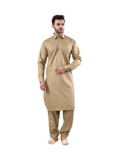 Pathani Kurta Pajama Set Light Brown