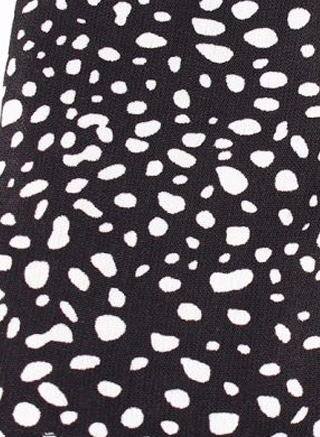 Polka Dot Printed Dress Black/White - Image 3